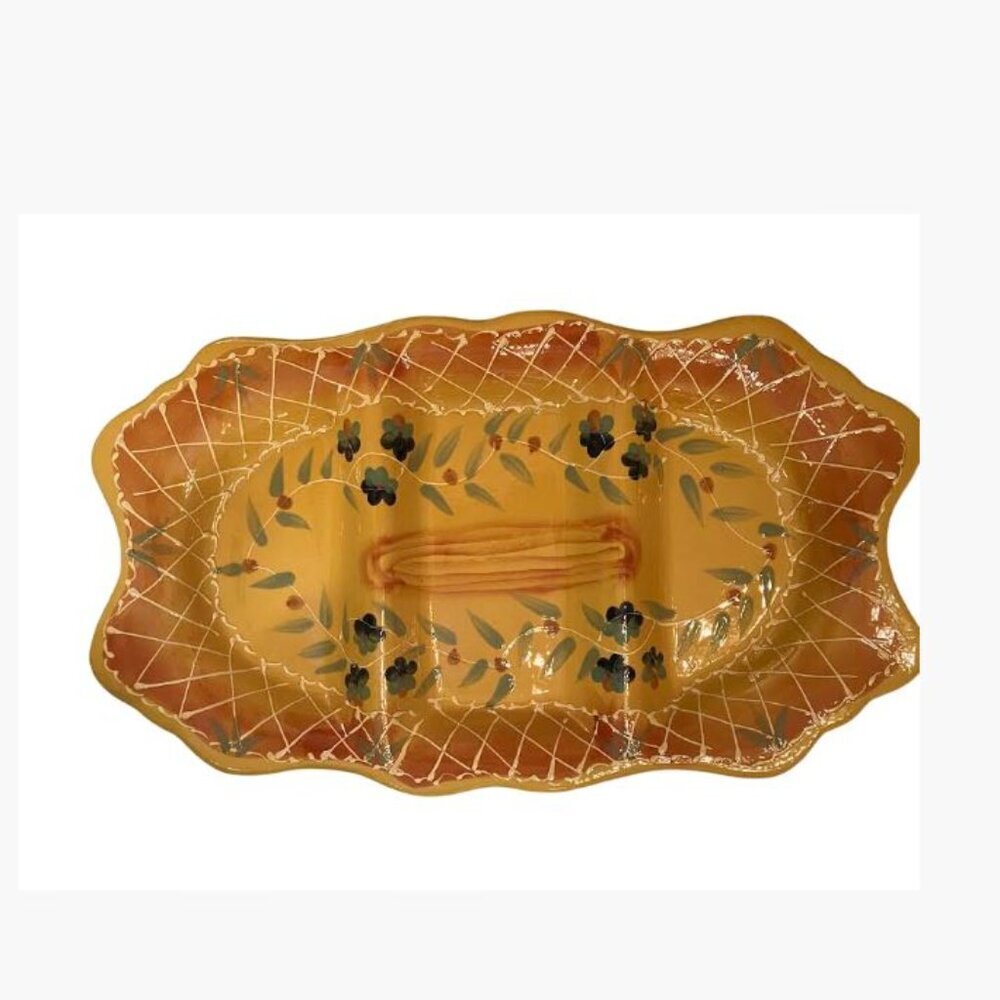 Cedre Rouge Romancing Provence Partitioned Ceramic Platter French Cntry Like New